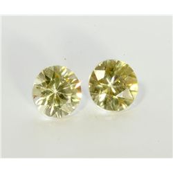 3 ct & up Yellow Zircon Round Shaped ctw 3.72 2Pcs