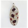 Sterling Silver .925 Garnet Multi Shape Pendant 8.78g 20x40mm