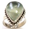 Sterling Silver .925 Lime Green Gem Stone Ring