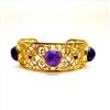 Image 1 : Sterling Silver .925 Filigree Amethyst Gold tone Cuff