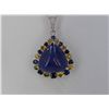 Cabochon Tanzanite  34.67 ctw, Yellow and Blue Sapphire & Diamond Pendant