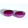 Image 1 : 15 ct & up Cabuchon Ruby Oval Shaped ctw 15.16 2Pcs