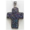 Sterling Silver .925 Druzy Cross Pendant