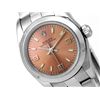 24mm Lady Rolex Stainless Steel Oyster Perpetual Watch. Pink Arabic Dial. Stainless Steel Smooth Bez