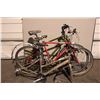 Image 1 : 3 BIKES-GREY TREK FRAME, RED RALEIGH & GREEN GIANT MOUNTAIN BIKES