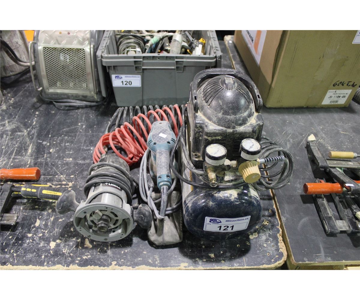 PORTABLE AIR COMPRESSOR, ROUTER & SANDER - Able Auctions