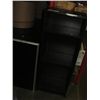 Image 2 : 3PC BLACK OFFICE SET; DOUBLE PEDESTAL DESK, APPROX 7' TALL BOOKSHELF AND APPROX 4' TALL BOOKSHELF