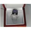 Image 2 : $1280 GEMOLOGIST APPRAISED PURPLE AMETHYST RING EMERALD CUT 22.57CARATS