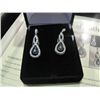 Image 2 : BRAND NEW BLUE AND WHITE DIAMOND DANGLE EARRINGS WITH 26 DIAMONDS AND $600 CERTIFICATE