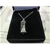 Image 2 : HALF CARAT OF DIAMONDS SET INSIDE THE HOURGLASS PENDANT, FULLY FUNCTIONAL, STERLING SILVER WITH