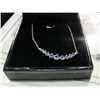 Image 2 : LADIES AMETHYST AND DIAMOND FRONTAL JOURNEY NECKLACE, STERLING SILVER WITH $350 CERTIFICATE