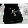 Image 2 : STERLING SILVER AND GOLD FINISHED MULTI GEMSTONE AND DIAMOND CROSS PENDANT. INCLUDES $295