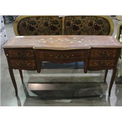 MAHOGANY WITH PAINTED FLORAL MOTIF SOFA TABLE