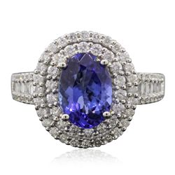 14KT Two-Tone Gold 1.59ct Tanzanite and Diamond Ring