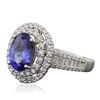 Image 2 : 14KT Two-Tone Gold 1.59ct Tanzanite and Diamond Ring