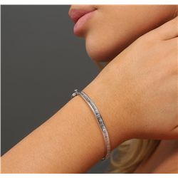 14KT White Gold 3.05ctw Diamond Bangle Bracelet