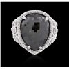 Image 3 : 14KT White Gold 10.41ctw Black Diamond Ring