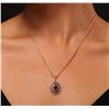 Image 1 : 14KT Rose Gold 1.12ct Ruby and Diamond Pendant with Chain