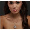 Image 1 : 14KT Two-Tone Gold 1.48ctw Diamond Pendant With Chain