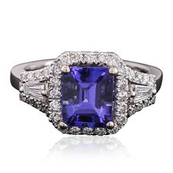 14KT White Gold 2.11ct Tanzanite and Diamond Ring