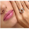 Image 1 : 14KT White Gold 2.22ct Orange Sapphire and Diamond Ring