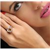 Image 2 : 14KT White Gold 2.22ct Orange Sapphire and Diamond Ring