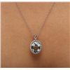 Image 2 : 14KT White Gold Aquamarine and Diamond Pendant With Chain