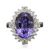 Image 3 : 14KT White Gold 7.07ct Tanzanite and Diamond Ring