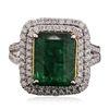 Image 1 : 14KT Two-Tone Gold 4.90ct Emerald and Diamond Ring