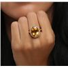 Image 2 : 14KT Yellow Gold 5.81ct Citrine Quartz and Diamond Ring