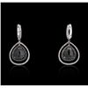 Image 3 : 14KT White Gold 8.45ctw Black Diamond Earrings