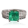 Image 3 : 14KT White Gold 2.84ct Emerald and Diamond Ring