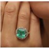 Image 2 : 14KT Yellow Gold GIA Certified 7.04ct Emerald and Diamond Ring