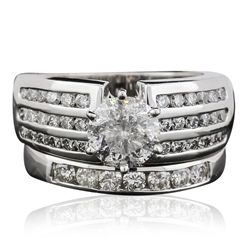 14KT White Gold 2.79ctw Brilliant Cut Diamond Wedding Set