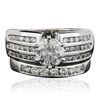 Image 1 : 14KT White Gold 2.79ctw Brilliant Cut Diamond Wedding Set