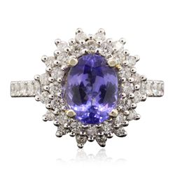 14KT Two Tone Gold 2.25ct Tanzanite and Diamond Ring