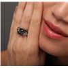 Image 1 : 14KT White Gold 3.92ctw Black Diamond Ring