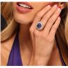 Image 2 : 14KT Yellow Gold 8.91ct Tanzanite and Diamond Ring