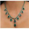 Image 2 : 14KT White Gold 44.76ctw Emerald and Diamond Necklace