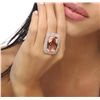 Image 1 : 14KT Rose Gold 24.92ct Morganite and Diamond Ring