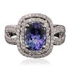 Image 1 : 14KT White Gold 2.37ct Tanzanite and Diamond Ring