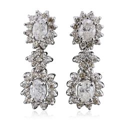 14KT White Gold 4.19ctw Diamond Earrings