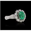 Image 4 : 18KT White Gold 1.35ct Emerald and Diamond Ring