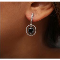 14KT White Gold 2.59ctw Black Diamond Earrings