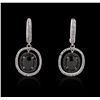 Image 3 : 14KT White Gold 2.59ctw Black Diamond Earrings