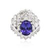 Image 3 : 14KT White Gold 4.00ct Tanzanite and Diamond Ring