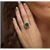 Image 2 : 14KT Yellow Gold 5.24ct Emerald and Diamond Ring