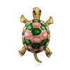 Image 3 : 18KT Yellow Gold 0.02ctw Ruby Turtle Brooch