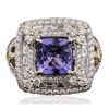 Image 1 : 18KT Two-Tone Gold 3.20ct Tanzanite and Diamond Ring