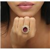 Image 2 : 14KT Yellow Gold 12.63ct Ruby and Diamond Ring